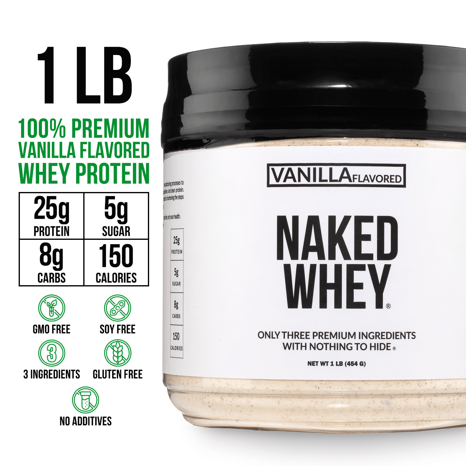 Vanilla Whey Protein Powder 1lb - Vanilla